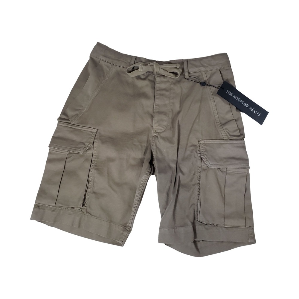 The Kooples Jeans Mens Taupe Khaki Cotton Cargo Shorts Drawstring HSHO18005J 44